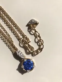 新品！スワロフスキー サファイア カラーストーン ゴールド ネックレス