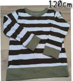 キッズボーダー柄長袖Ｔシャツ120cm位