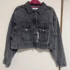 FOREVER21 クロップドGジャン　黒　美品