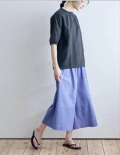 プランテーション☆21年夏☆YOORYUUチェックワイドブラウス☆手洗い可 