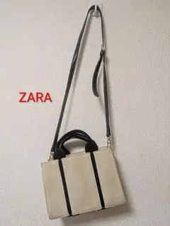 匿名配送★ZARA 2WAY キャンバス ミニショルダーバッグのサムネイル