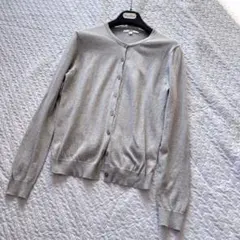 ユニクロ　グレー 長袖カーディガン　Mサイズ　コットンカシミヤ
