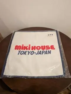 ミキハウス Tokyo Japan タオルハンカチ ホワイト/ネイビー 25cmのサムネイル