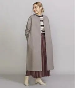 BY MANTECOノーカラーベルトロングコートのサムネイル