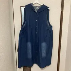 デニムワンピース　ノースリーブ　M