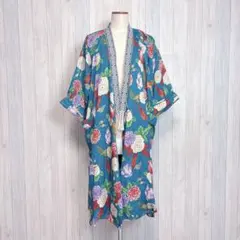 【LilyBrown】着物風ガウン 羽織り 花柄 和柄風デザイン レトロ 光沢感のサムネイル