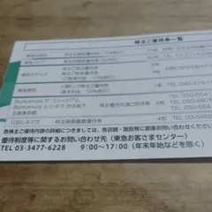 東急株主優待券