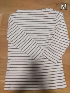 無印　ボートネック　ボーダーカットソー