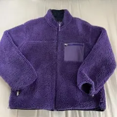 紫色フリースジャケット ジッパーポケット付き