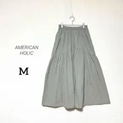 【AMERICAN HOLIC】美品✨ナイロン ロングフレアスカート 美ライン