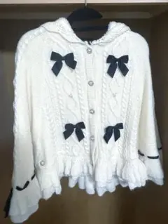 アクシーズファム axes femme リボン裏ボアニットケープ