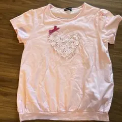 BeBe ピンク ハート刺繍 Tシャツ 150cm