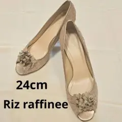 Riz raffinee24cmオープントゥ パンプス フラワーモチーフのサムネイル