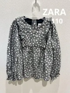 ZARA チェック柄 フリル付きブラウス 4-5歳