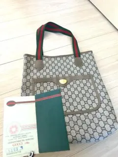 美品　希少　GUCCI Plus オールドグッチ　シェリーライン　トート　バッグ