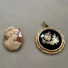 フランス製 リモージュ ネックレス イヤリング 24K 金彩 瑠璃 磁器 美 