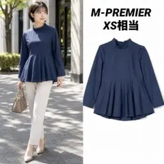 【即日発送】M-PREMIER バックネックリボン切替フレアブラウス XS相当のサムネイル