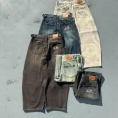 9090 heisei logo buggy ballon denim pant