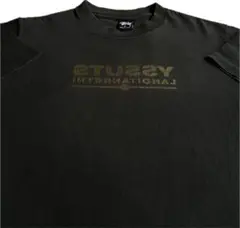 “Mirror Logo”old stussy 紺タグ プリント Tシャツ 墨黒