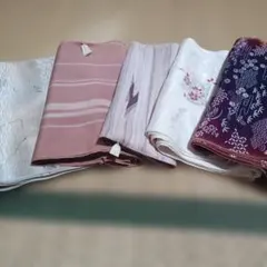 ★反物5点　正絹　化繊　羽尺　着尺　平折りにした反物　リメイク用