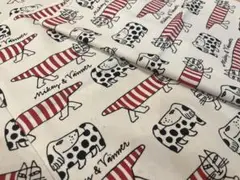 リサラーソン　キャット&ドッグ　生地　アイボリー系　ハンドメイド　廃盤品　レア