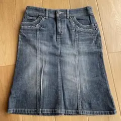 美品　デニムブルー タイトスカート スタッズ付き　38