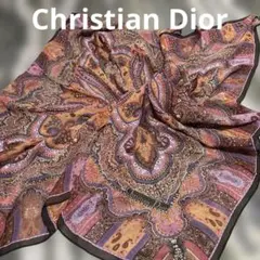 Christian Dior ペイズリー柄 スカーフ シルク　シフォン　大判