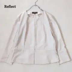 リフレクト ノーカラージャケット 洗える 薄手 大人きれいめ フロントホック