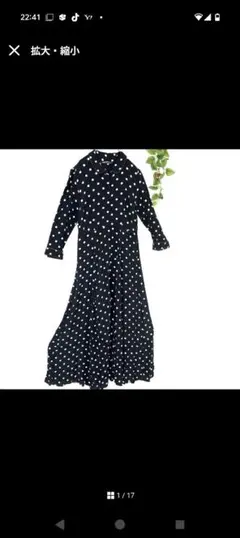 a504★ザラ　ウーマン★サイズM／定価9999円／ロングワンピ／黒白ドット