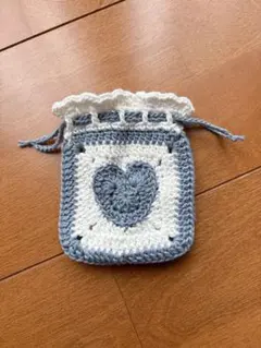 グラニースクエア かぎ針編み ハンドメイド 巾着