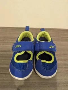 asics ベビーシューズ 青/黄緑