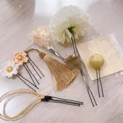 ヘア飾り★金箔★卒業式★新品未使用★結婚式★振袖 和装 着物 袴　つまみ工芸