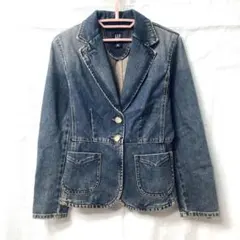 GAP デニムジャケット 1サイズ テーラードジャケット スリム ダメージ