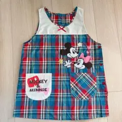 ミッキー・ミニー刺繍　エプロン　ディズニー　保育士　幼稚園教諭