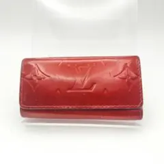 ルイヴィトン　4連キーケース　モノグラム　ヴェルニ　ミュルティクレ4　レッド