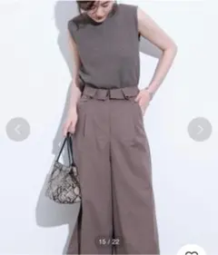 AUNT MARIE'S ピグメントワッフルノースリTOPS