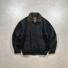 archive ブルゾンジャケット スエード調 黒 裏地フリース 中綿入り 古着