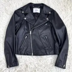 スローブイエナ ダブル ライダースジャケット 羊革 SHEEP ブラック 36