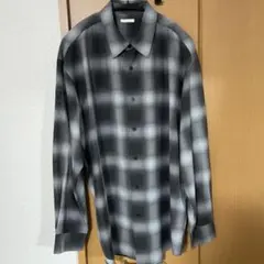 GU イージーケアシアーオーバーサイズシャツ[長袖][チェック]　M