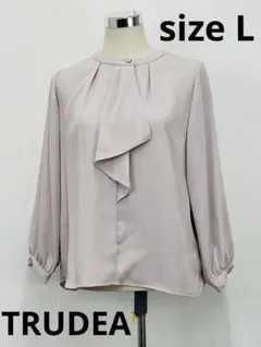 TRUDEA⭐︎フェミニン系⭐︎ボウタイデザイン⭐︎長袖ブラウスL【中古】D13のサムネイル