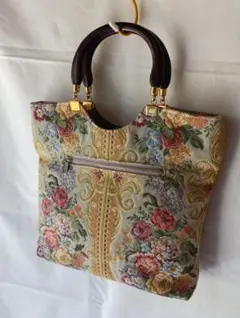 花柄刺繍トートバッグ