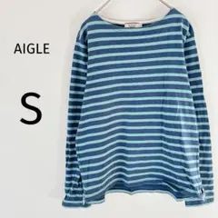 エーグル カットソー 長袖 レディース ボートネック カジュアル ボーダー S