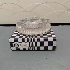 曽我ガラス　クリスタル灰皿 透明 円形 元箱付き