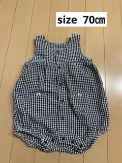 チェック柄　ロンパース 70㎝