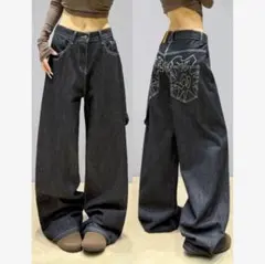 黒バギーデニム