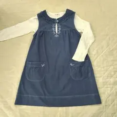 美品　薄手デニムのジャンバースカート　130 KP 春~秋まで活躍！