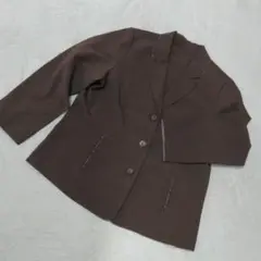 ブラウン シングルボタン 薄手 ブレザー