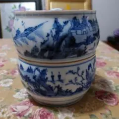 蓋付き陶器　和模様　レトロ