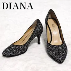 DIANA グリッター ハイヒール ブラック/シルバー 250414-1T - メルカリ