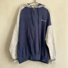 希少 チャンピオン 90s ヘンリーネック パーカー バイカラー XL表記